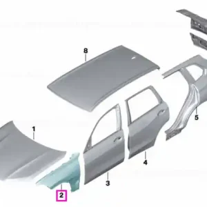 Aripa fata, stanga - BMW X5 G05 M F95, X5L G18 Transport gratuit