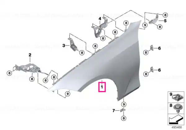 Retur gratuit Side panel, front right - BMW