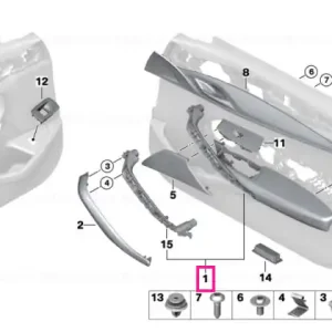 Armrest, front left MOCCA - BMW Bestseller