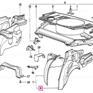 Wheel arch outer rear left - BMW Plată sigură