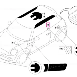 Mai ieftin Sticker, side window, left FIRST - BMW - Mini