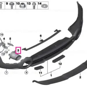 Tailpipe trim, right AEROKIT - BMW - Mini Reducere