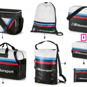 Reducere extra BMW M Motorsport shoulder bag BLACK/WHITE