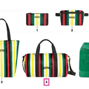 MINI Duffle bag striped MULTICOL., OS - BMW - Mini Ofertă exclusivă