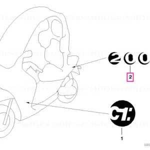 Sticker, rear lateral part, left 200 - BMW Motorrad Retur ușor