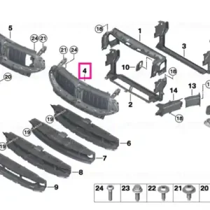 Air flaps, upper BASIS - BMW Calitate înaltă