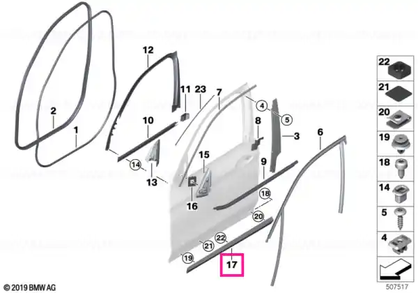 Reducere Moulding door front right LUXURY-LINE - BMW