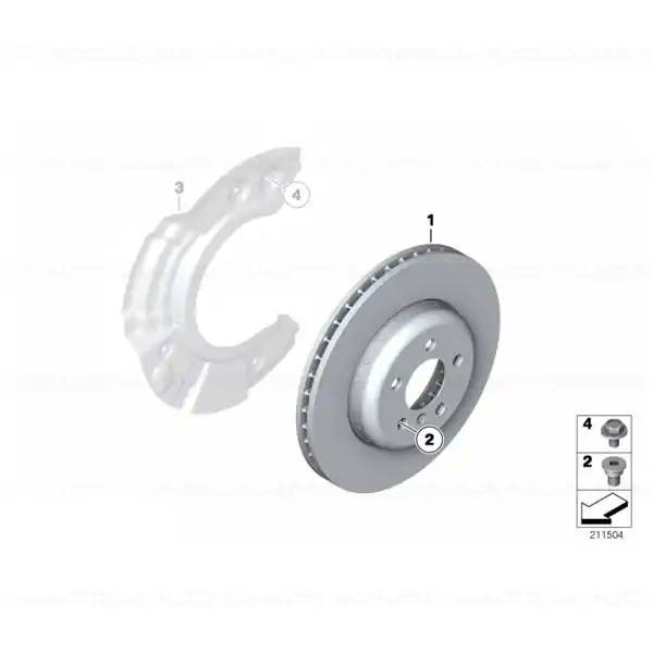Brake disc, lightweight,ventilated,right 374X36 - BMW Vezi acum