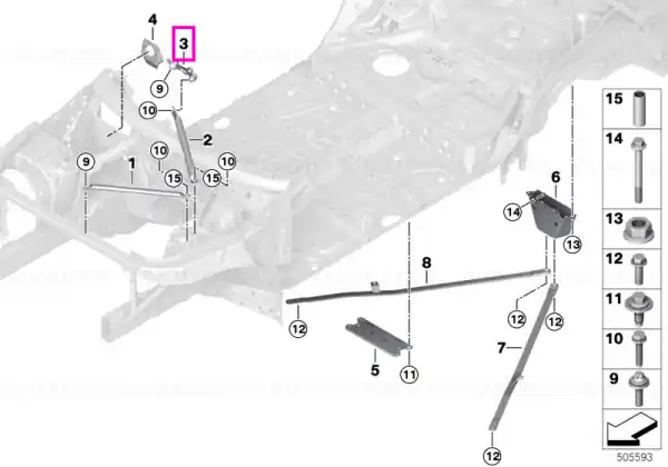 Reducere de preț Suport central traversa rigidizare suspensie - BMW X5 G05, X6 G06, X7 G07