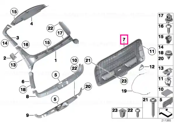 Reducere specială Trunk lid trim panel VENETOBEIGE - BMW