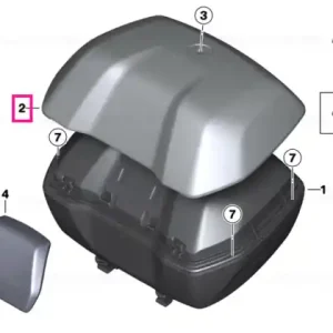Carcasă exterioară capac topcase BLACK-STORM - BMW Motorrad Ieftin