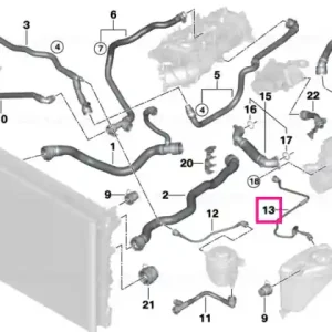 Conducta lichid de racire, chiulasa-vas de expansiune - BMW Seria 5 G30 G31 G38, Seria 6 G32, Seria 7 G11 G12 Cumpără online