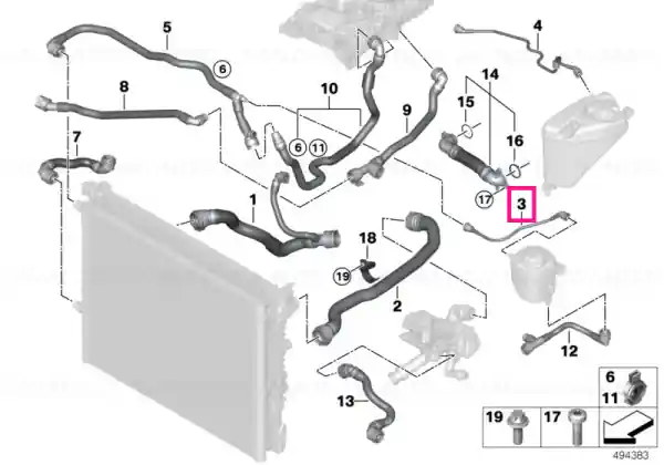 Reducere Conduct radiator-rezervor expansiune - BMW