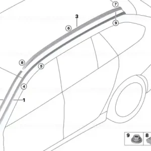 Roof moulding prime-coated left RELING - BMW Popular