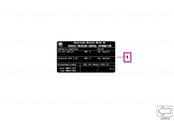 Comandă acum Label "Exhaust emission" MJ06 - BMW