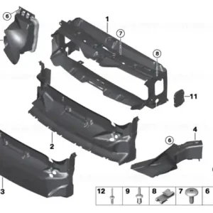 Retur ușor Air duct, exterior radiator, right LINE - BMW