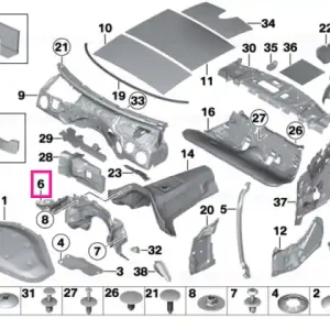 Sound insulat.dash panel engine room ce. RHD - BMW Reducere specială