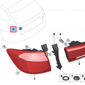 Transport gratuit Rear light in the side panel, right - BMW