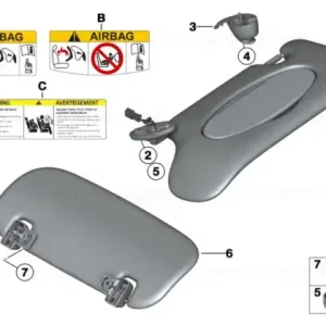Sun visor without label, right CARBON BLACK - BMW - Mini Lichidare de stoc