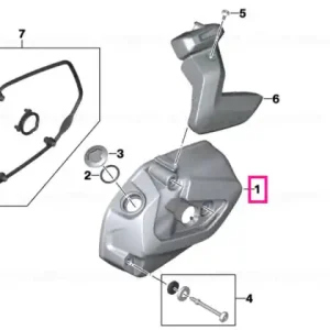 Preț mic Capac cilindru argintiu dreapta - BMW Motorrad