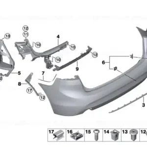 Ultima șansă Panel, bumper, primed, rear BASIS PDC - BMW