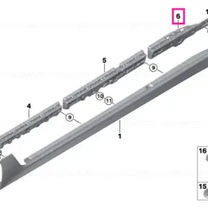 Retaining strip, sill, rear right - BMW Cel mai vândut