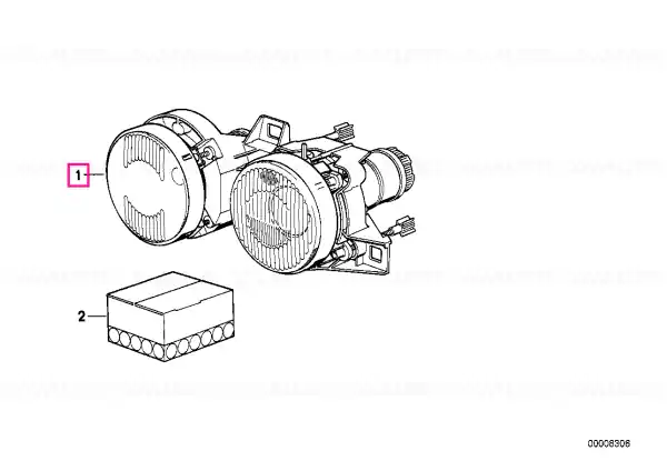Right yellow twin headlight - BMW Doar azi