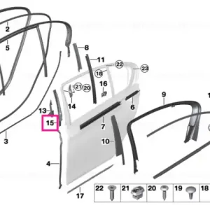 Window frame support rear left door - BMW Reducere