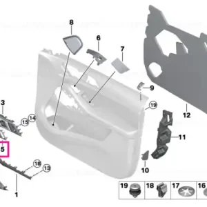 Comandă acum Ornament deschizător ușă stânga CHROM - BMW