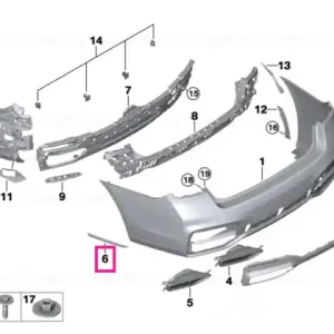 Cumpără online Right rear moulding M BLACKCHROME - BMW