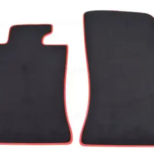Set covorase fata/spate, Velur, Negru/Rosu (CarbonBlack/ChilliRed) - Mini R56 LCI Bestseller
