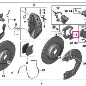 Suport etrier roșu dreapta 18"E M PERF. - BMW Preț promoțional