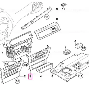 Capac decor tablou bord central BIRKE GRAU - BMW Ofertă de sezon