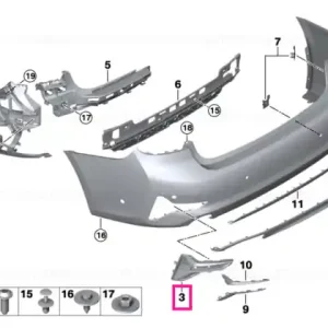 Retur gratuit Panou ornamental spate stânga - BMW