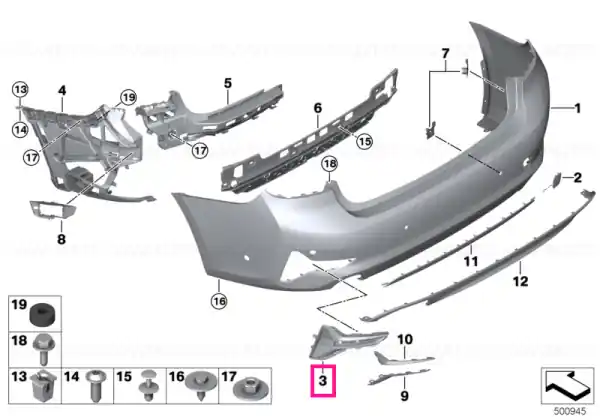 Retur gratuit Panou ornamental spate stânga - BMW