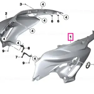 Fairing side section, left ROHTEIL / BLANK - BMW Motorrad Transport gratuit