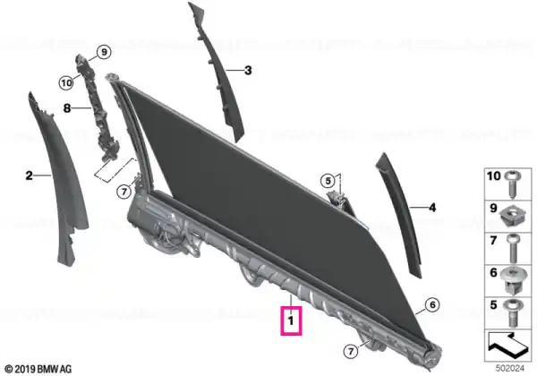 Roller sunblind electrical right - BMW Calitate înaltă