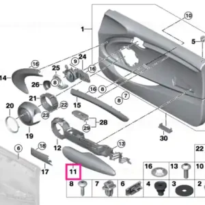 Armrest, door, right CARBON BLACK - BMW - Mini Ieftin