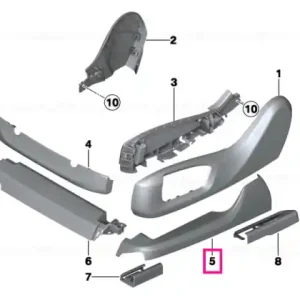 Discount Finisher, upper rail, exterior, right SCHWARZ - BMW