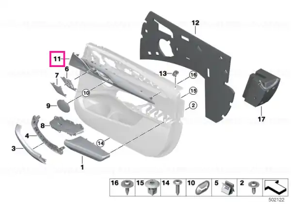 Cumpără online Ornament ușă aluminiu finisat fin față stânga - BMW