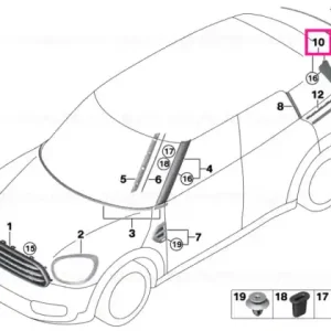 Calitate înaltă Capac coloană D dreapta - BMW - Mini