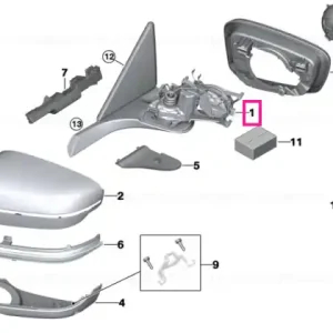 Transport gratuit Heated outside mirror, memory bus, right - BMW