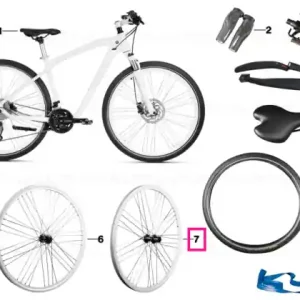 Cumpărături sigure BMW Cruise bike wheel rear 28", WHITE