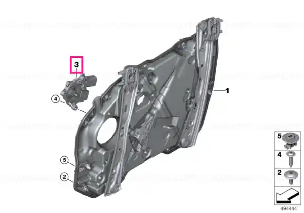 Retur ușor Drive for window lifter, front right - BMW