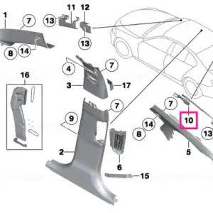 Retainer, C-pillar, upper left - BMW Ofertă exclusivă