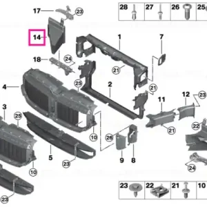 Air duct, exterior radiator, right - BMW Premium