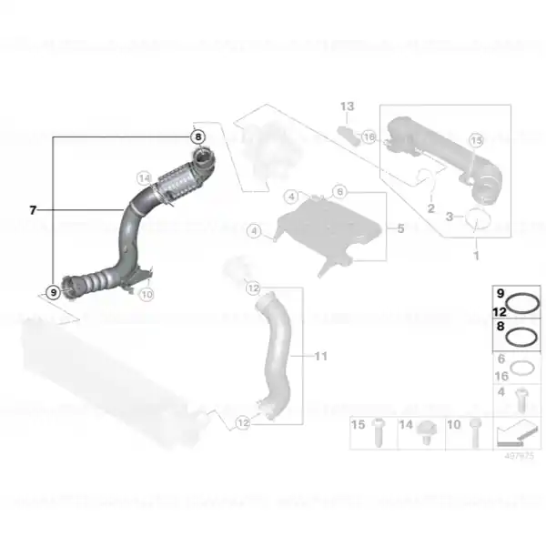 Nu rata Conducta intercooler BMW Seria 2 F45, F46; X1 F48; X2 F39; MINI F54, F55, F56, F57, F60