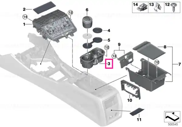 Cup holder for storage compartment - BMW Ofertă limitată