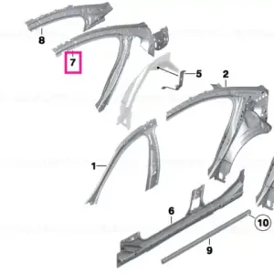 Discount Side frame, inside, rear right - BMW