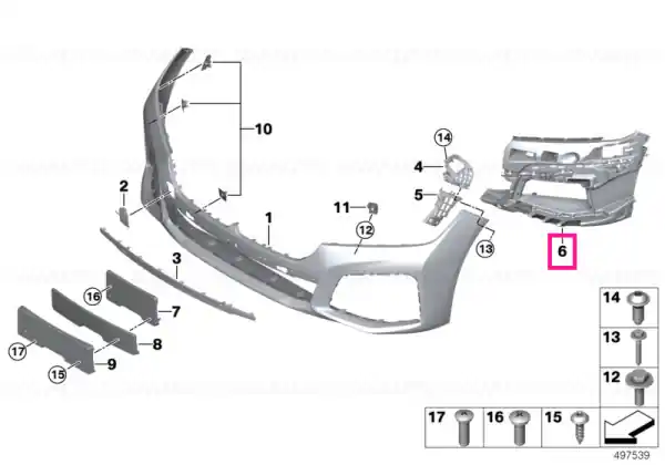Cel mai vândut Insert, bumper front right - BMW